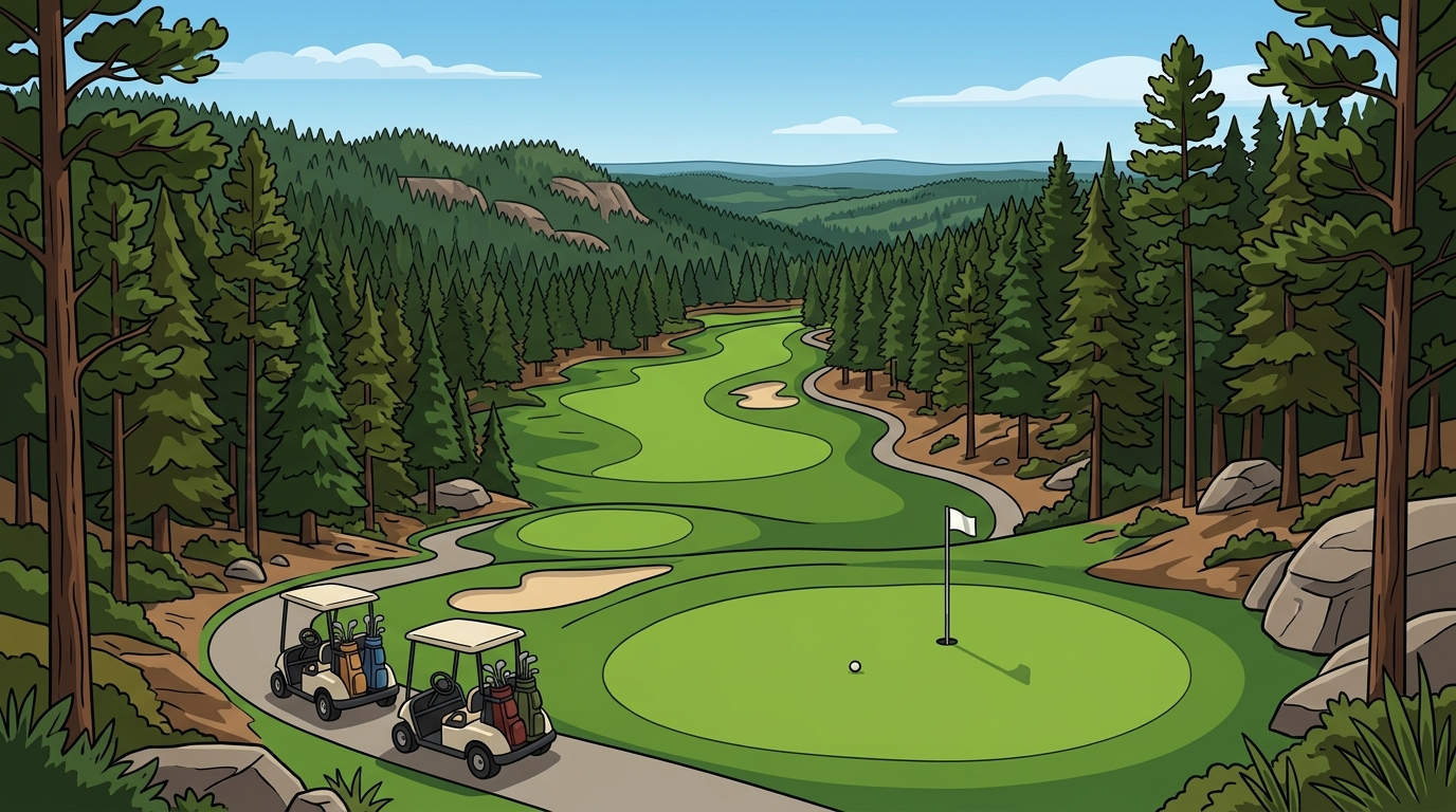 Scenic Golf Course in the Black Hills with Forest Views