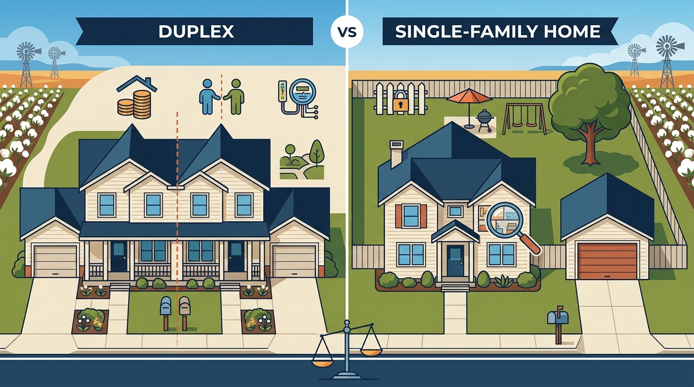 Duplex vs Single-Family Home for Families in Lubbock TX