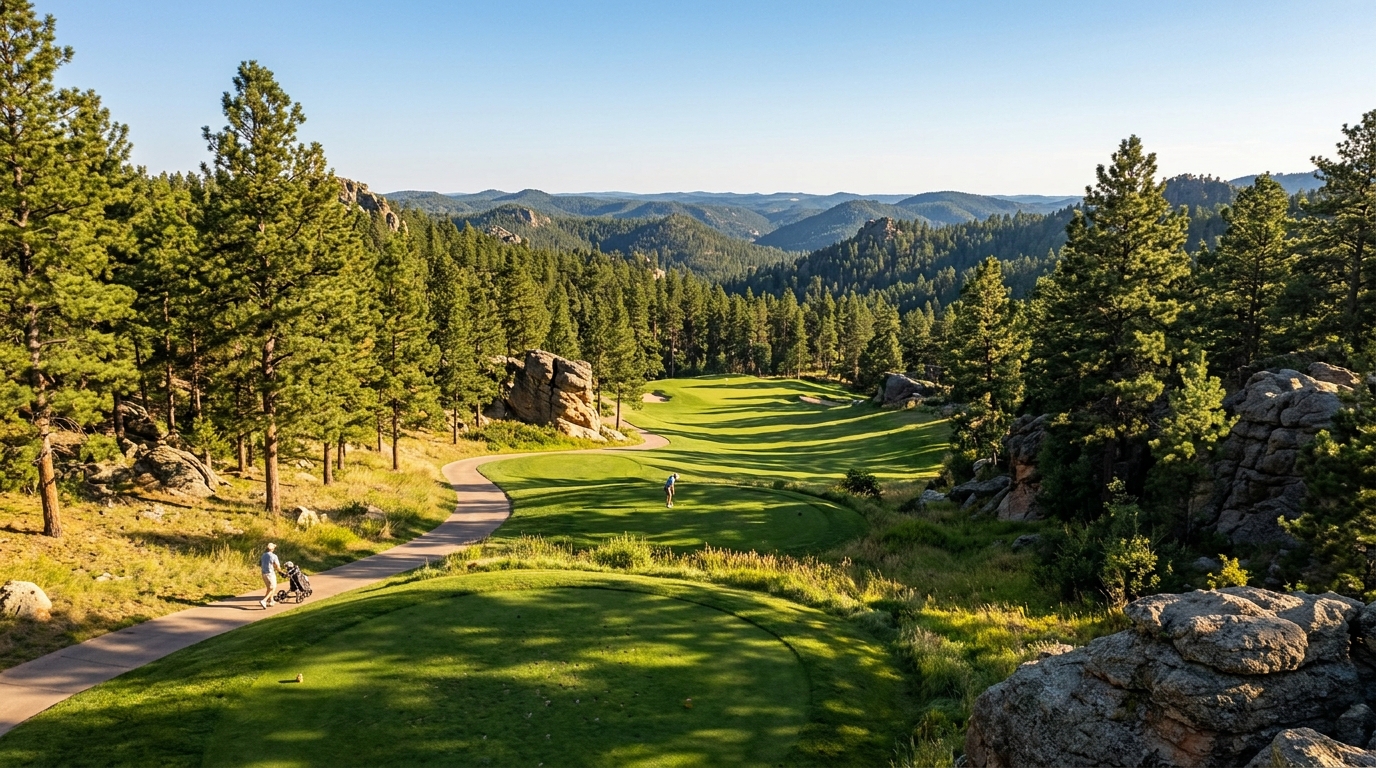 Scenic Golf Course in the Black Hills With Forest Views