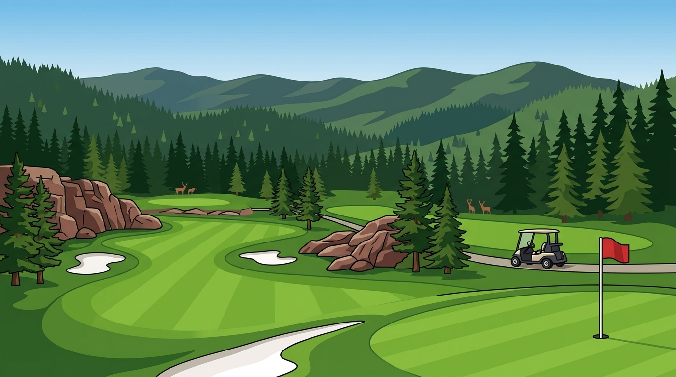 Scenic Golf Course in the Black Hills With Forest Views