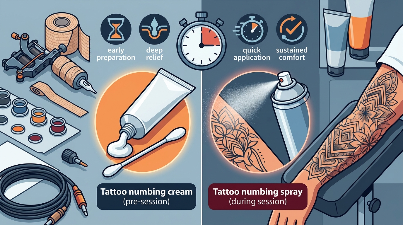 Tattoo Numbing Cream vs Spray: Which Fits Long Sessions?