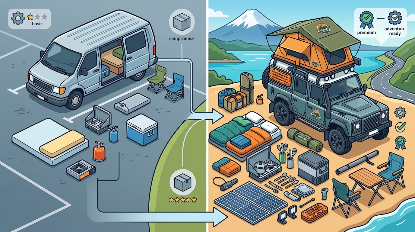 Best Camper Van Equipment in Japan: Custom 4x4 Rental Guide