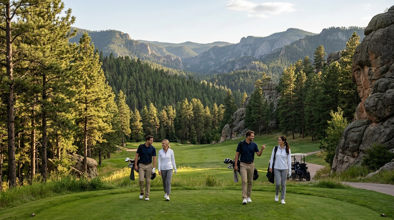 Scenic Black Hills Golf Course with National Forest Views