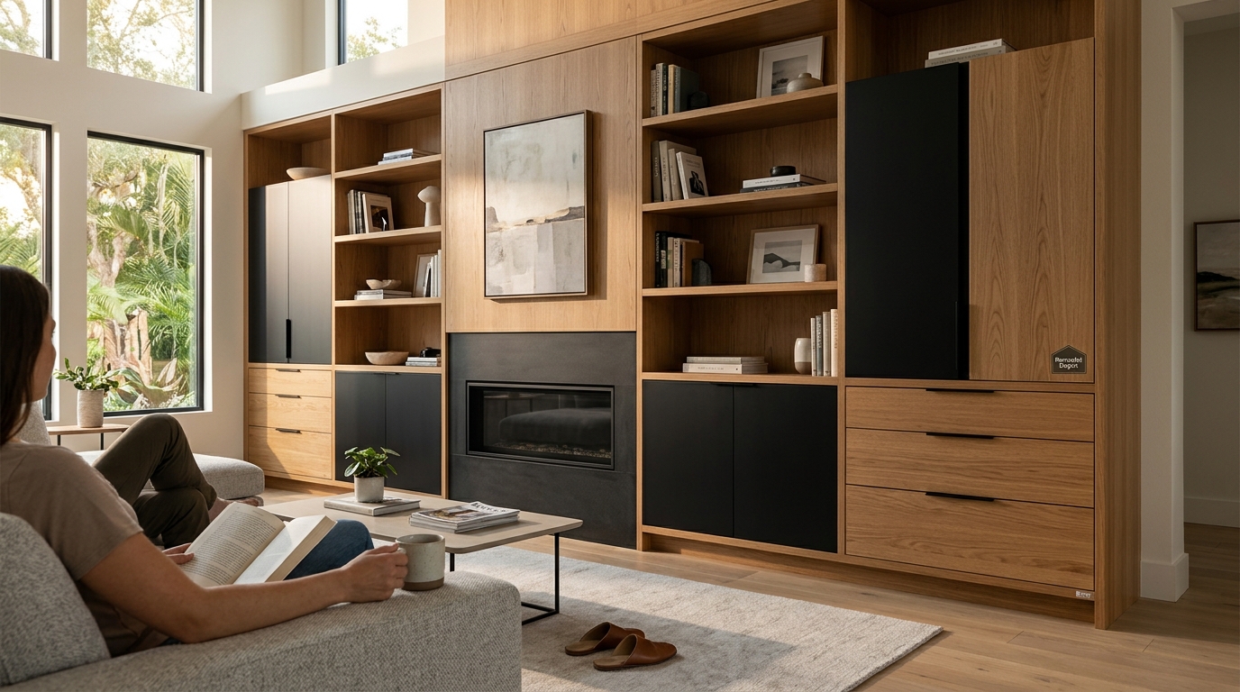 Modern Living Room Ideas: Custom Cabinetry and Built-Ins