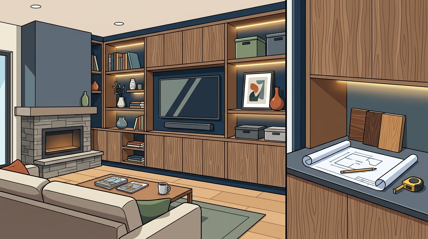 Modern Living Room Ideas: Custom Cabinetry and Built-Ins