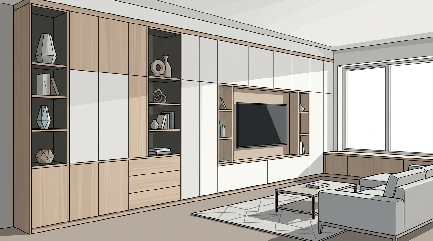 Modern Living Room Ideas: Custom Cabinetry & Built-Ins