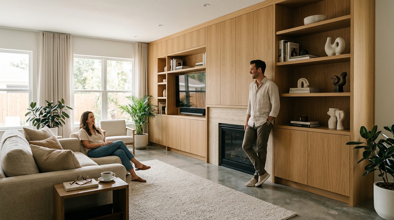 Modern Living Room Ideas: Custom Built-Ins & Cabinetry