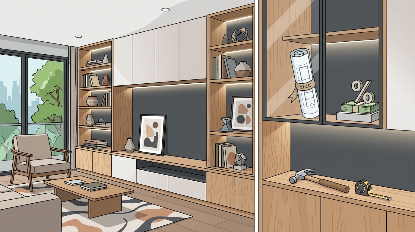 Modern Living Room Ideas: Custom Built-Ins & Cabinetry