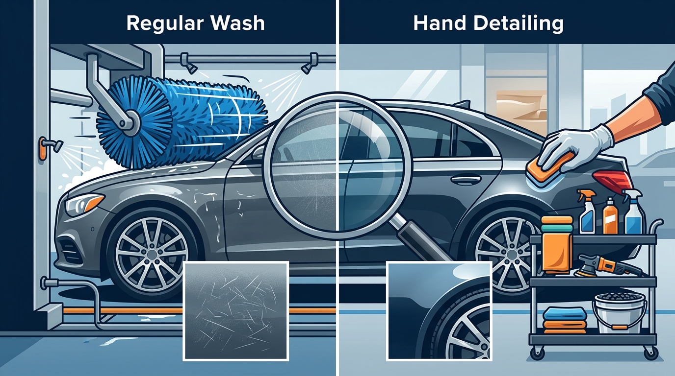 Regular Wash vs Hand Detailing: Key Differences Explained