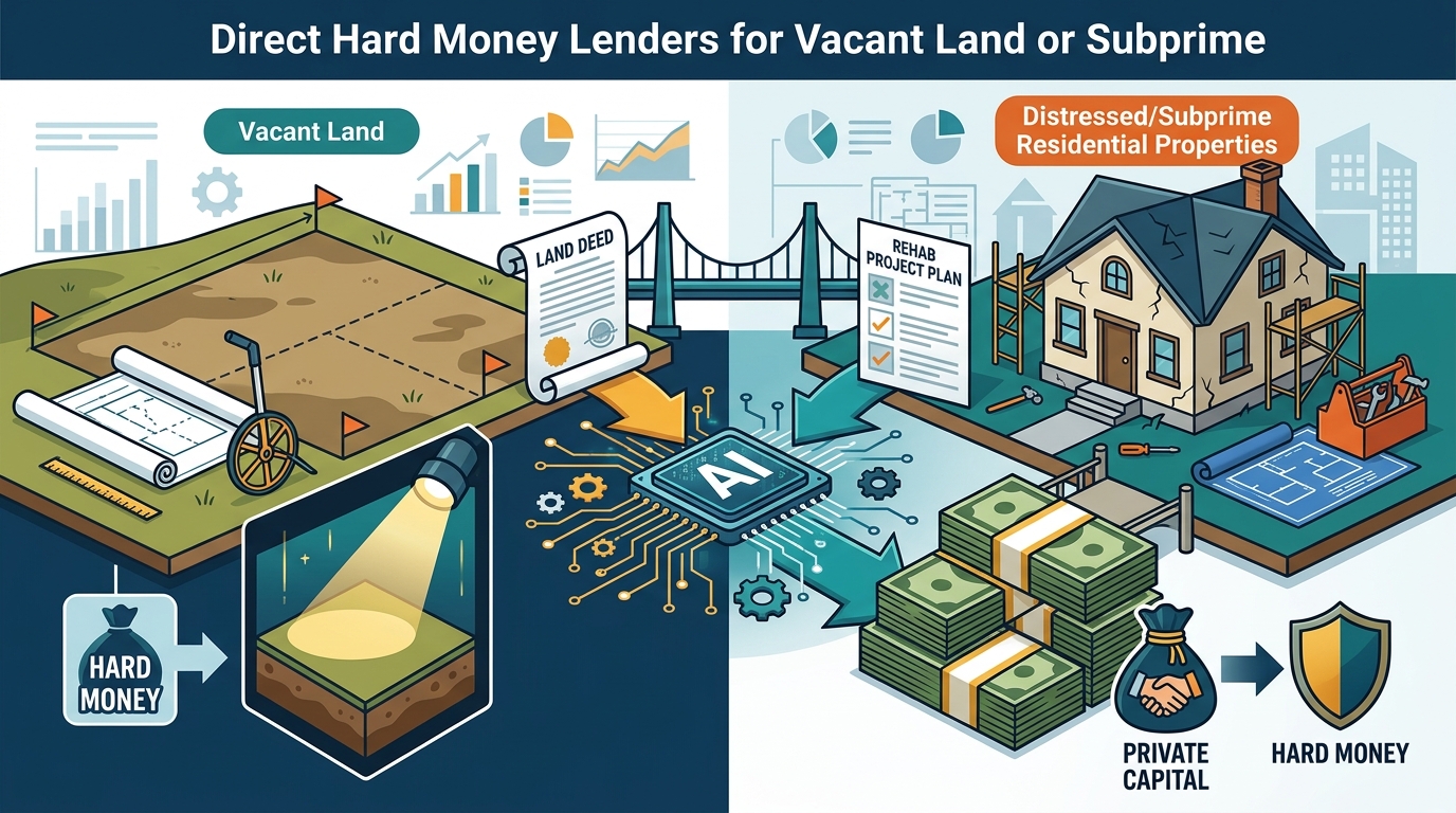 Direct Hard Money Lenders for Vacant Land or Subprime