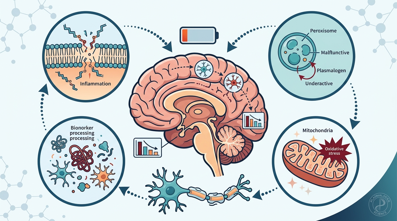Five Biological Pathways That Connect Plasmalogen Depletion to Alzheimer's and Parkinson's Disease