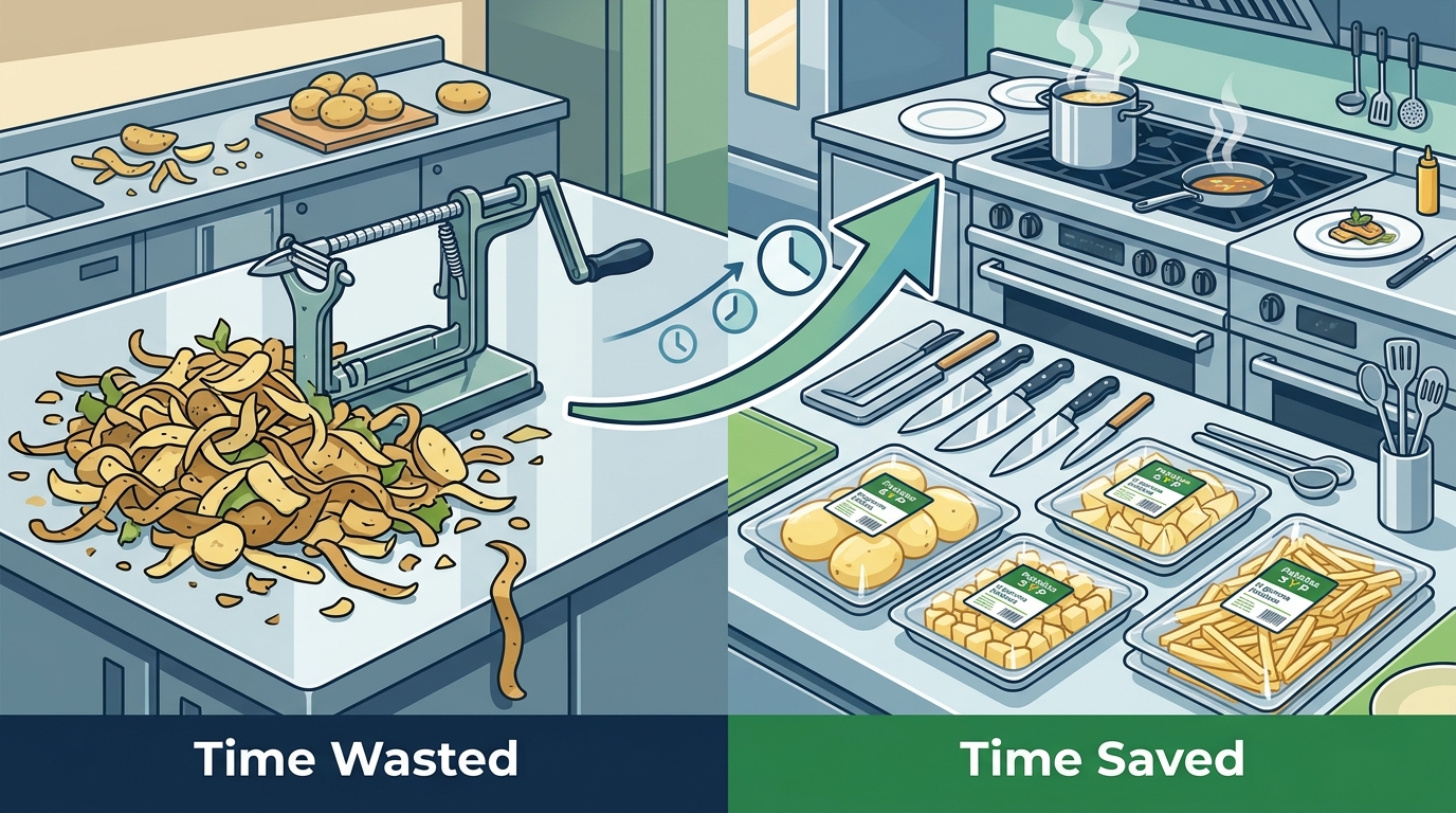 How Restaurants Save Time on Peeling and Cutting Potatoes