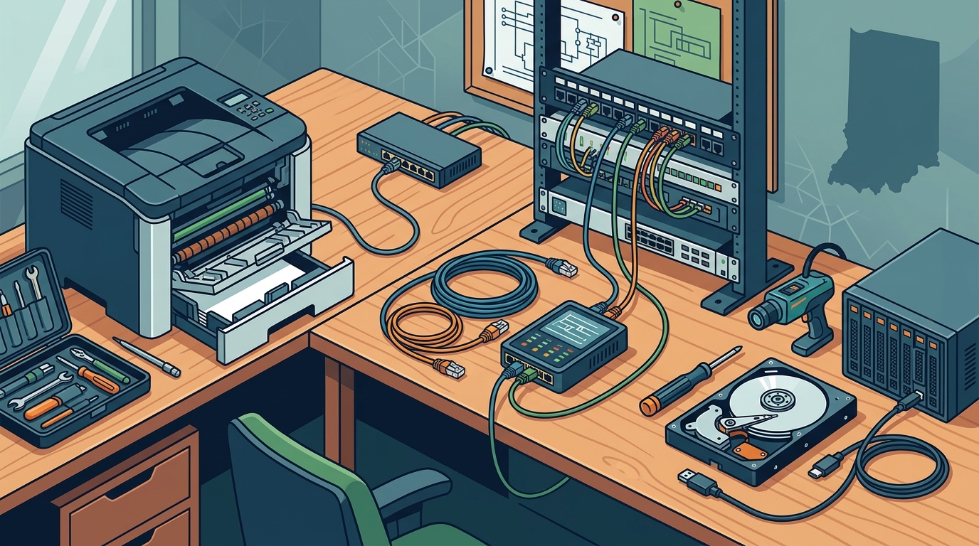 Indiana Printer Setup, Network Troubleshooting, and Data