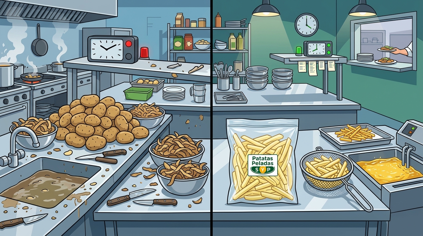 How Restaurants Save Time on Peeling and Cutting Potatoes