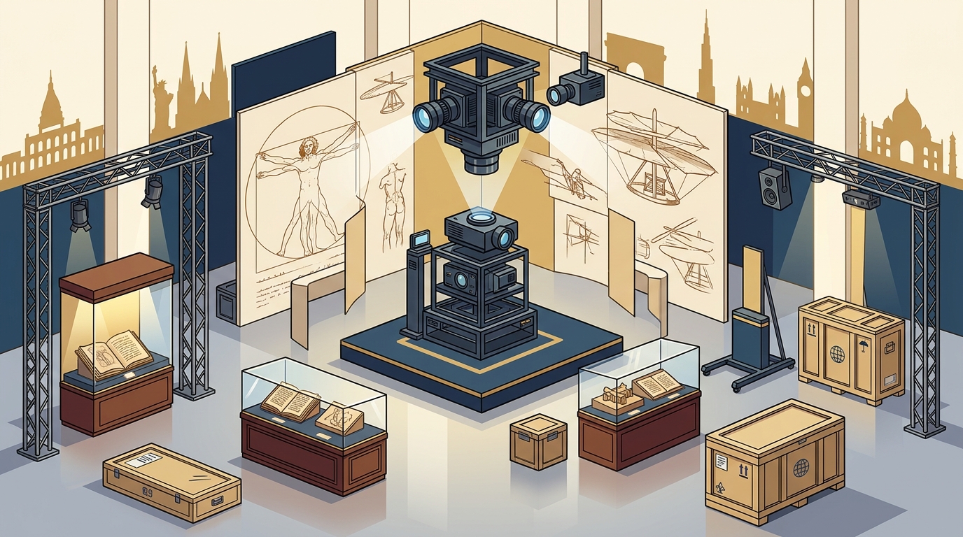 Who Produces Touring Leonardo da Vinci Exhibitions for Museums?