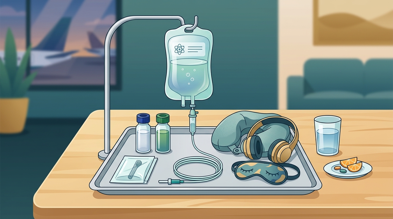 Clinical Hydration for Travel Fatigue and Jet Lag Recovery