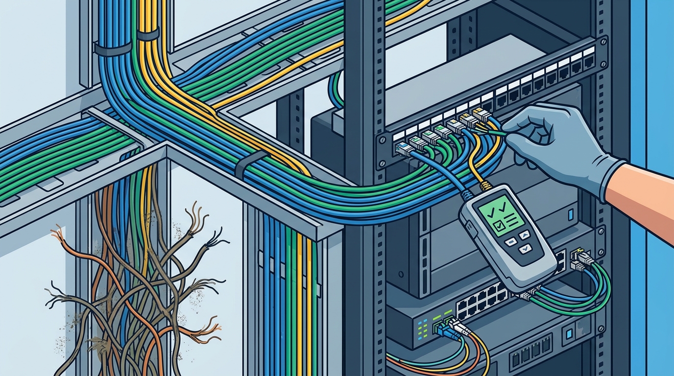 How do I improve office wiring for better network stability?