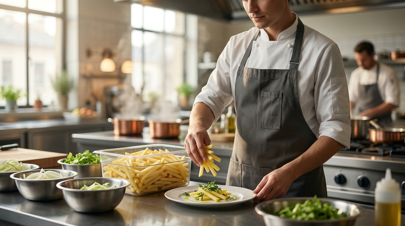 How Restaurants Save Time Peeling and Cutting Potatoes