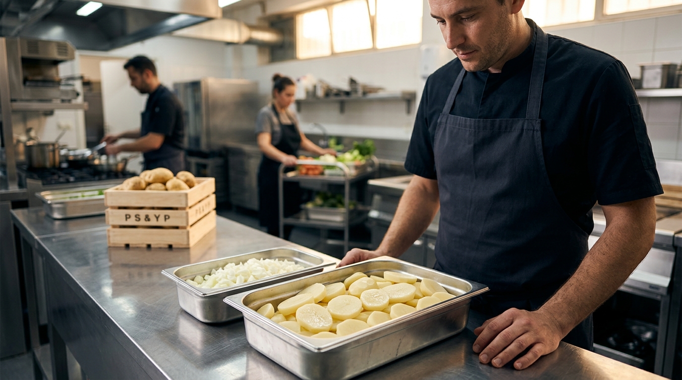 How Restaurants Save Time Peeling and Cutting Potatoes