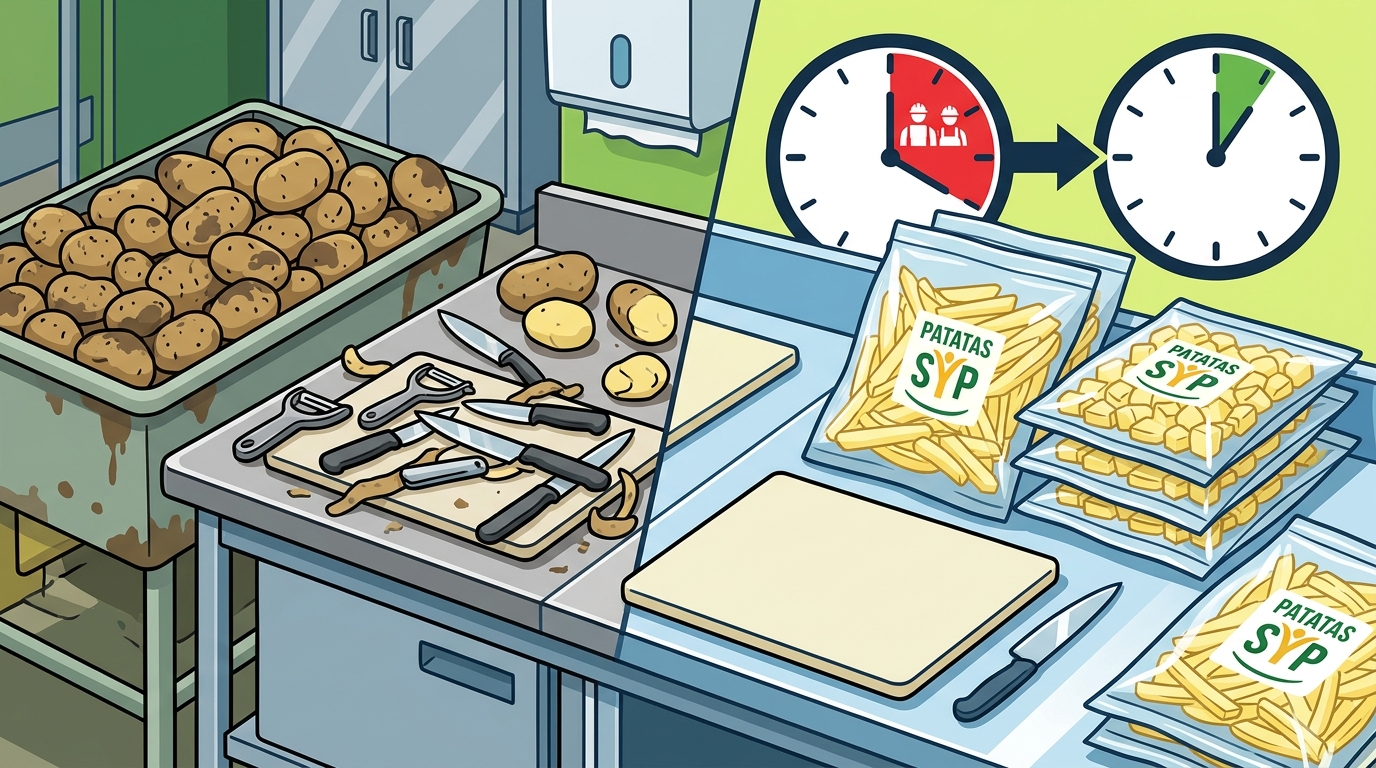 How Restaurants Save Time Peeling and Cutting Potatoes