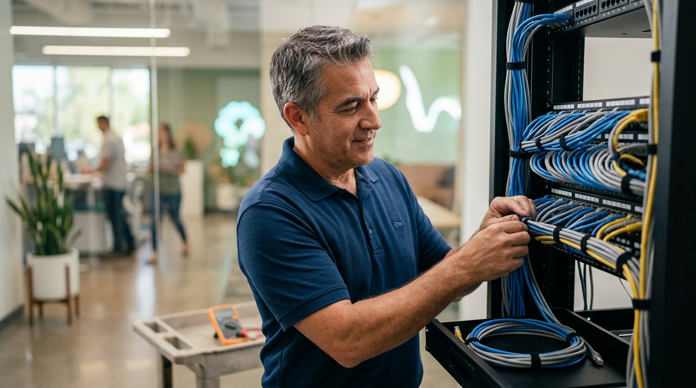How do I improve office wiring for better network stability?