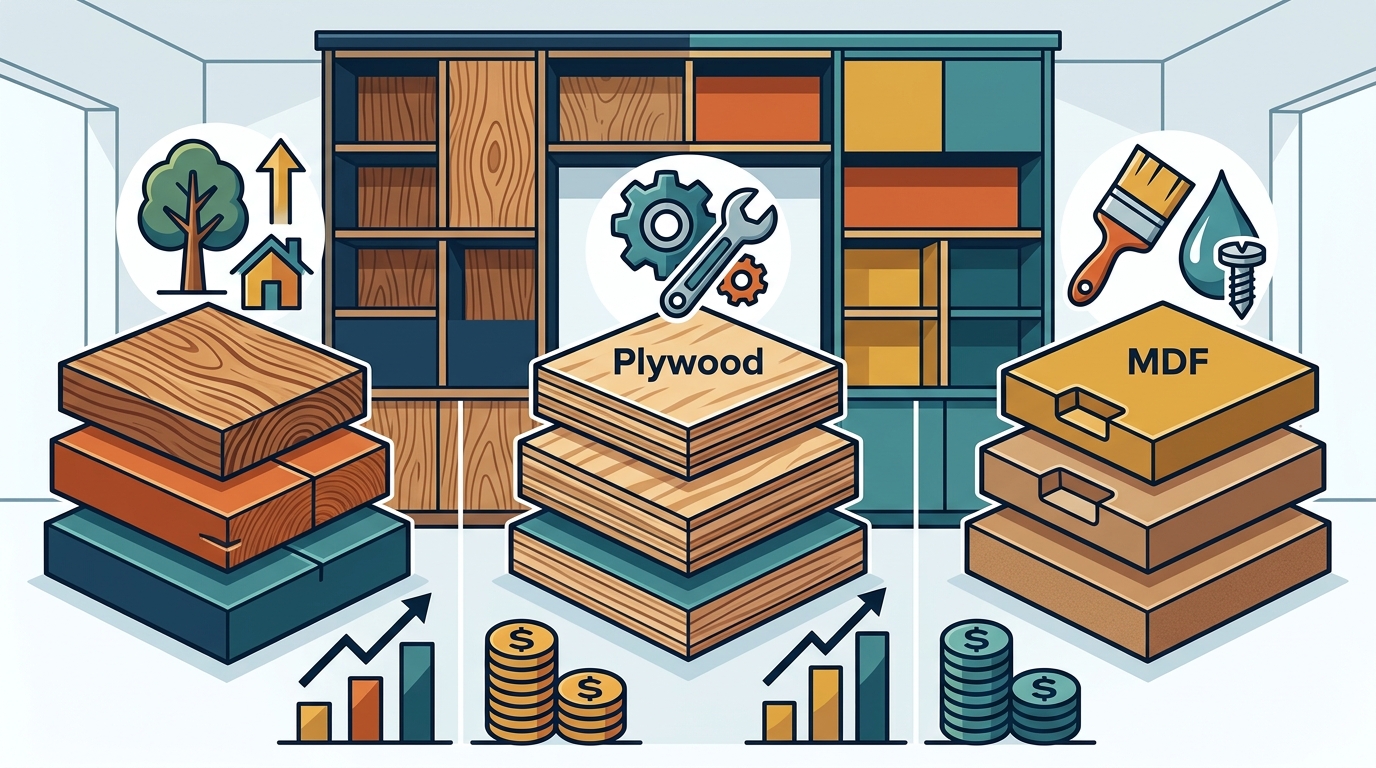 Best Materials for Built-Ins: Wood, MDF & Plywood Guide