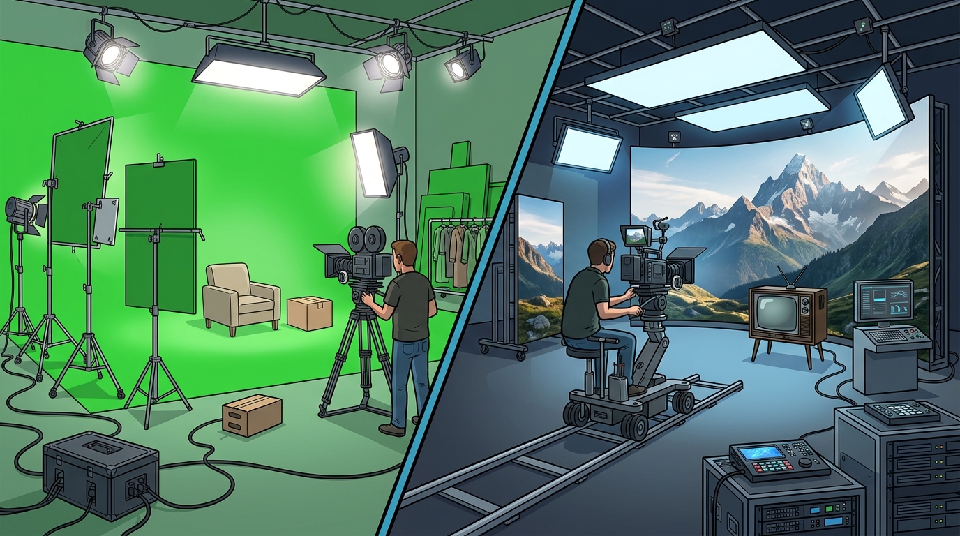 LED Volume vs Green Screen: When to Choose Virtual Production