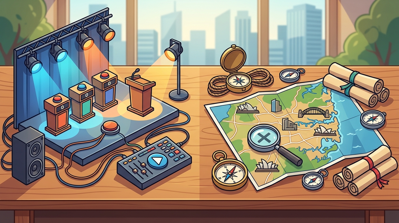 Corporate Game Shows vs. Outdoor City Scavenger Hunts for Team