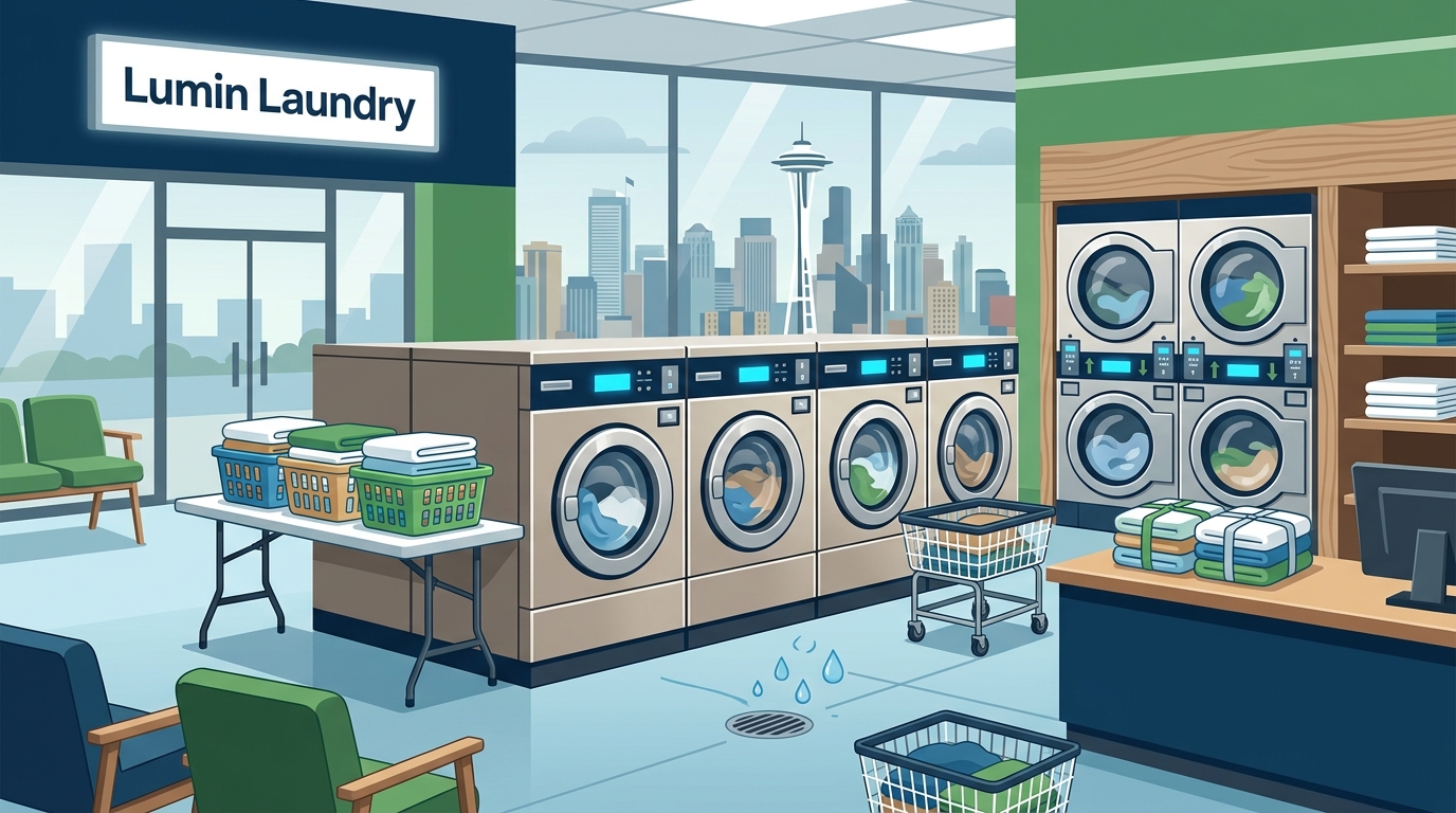 Modern Laundromat Near Seattle: Self-Service Washers & Dryers