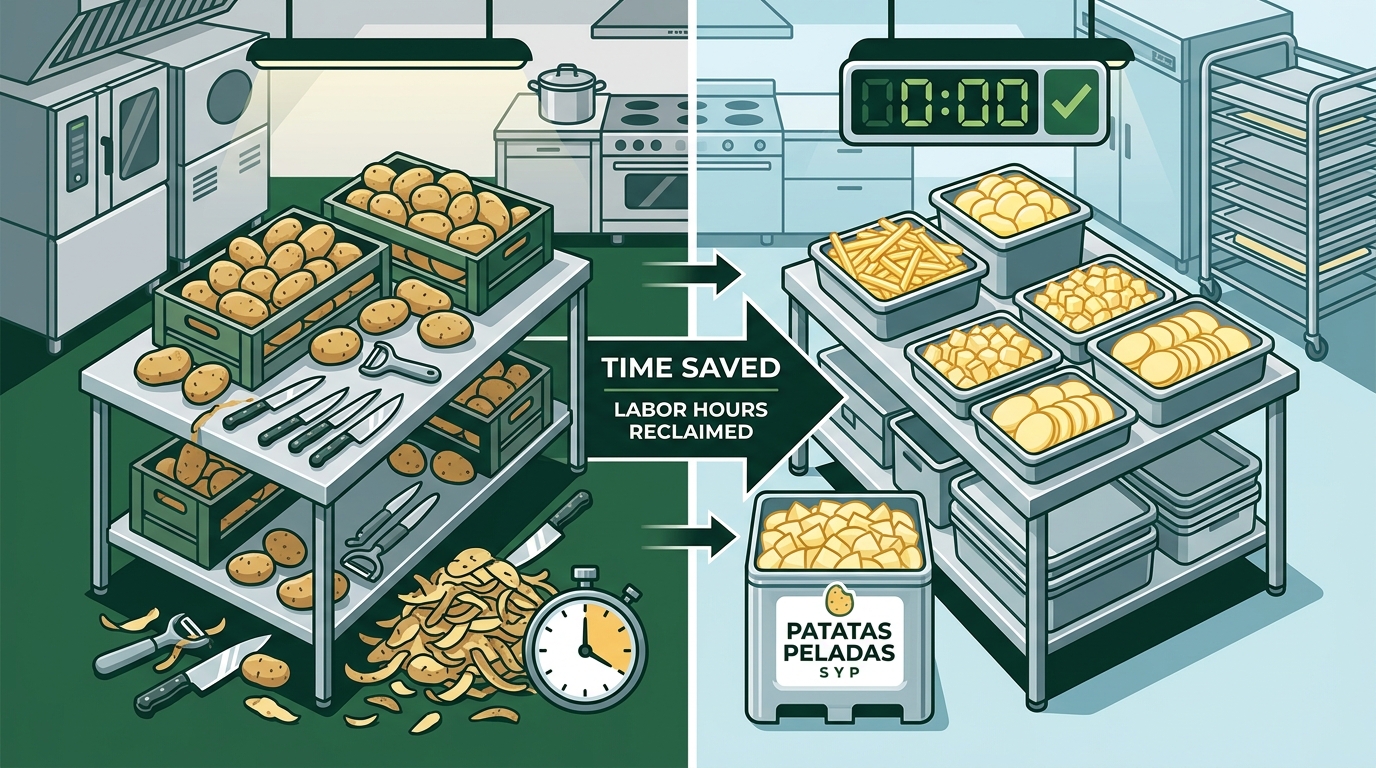 How Restaurants Save Time on Potato Peeling and Cutting