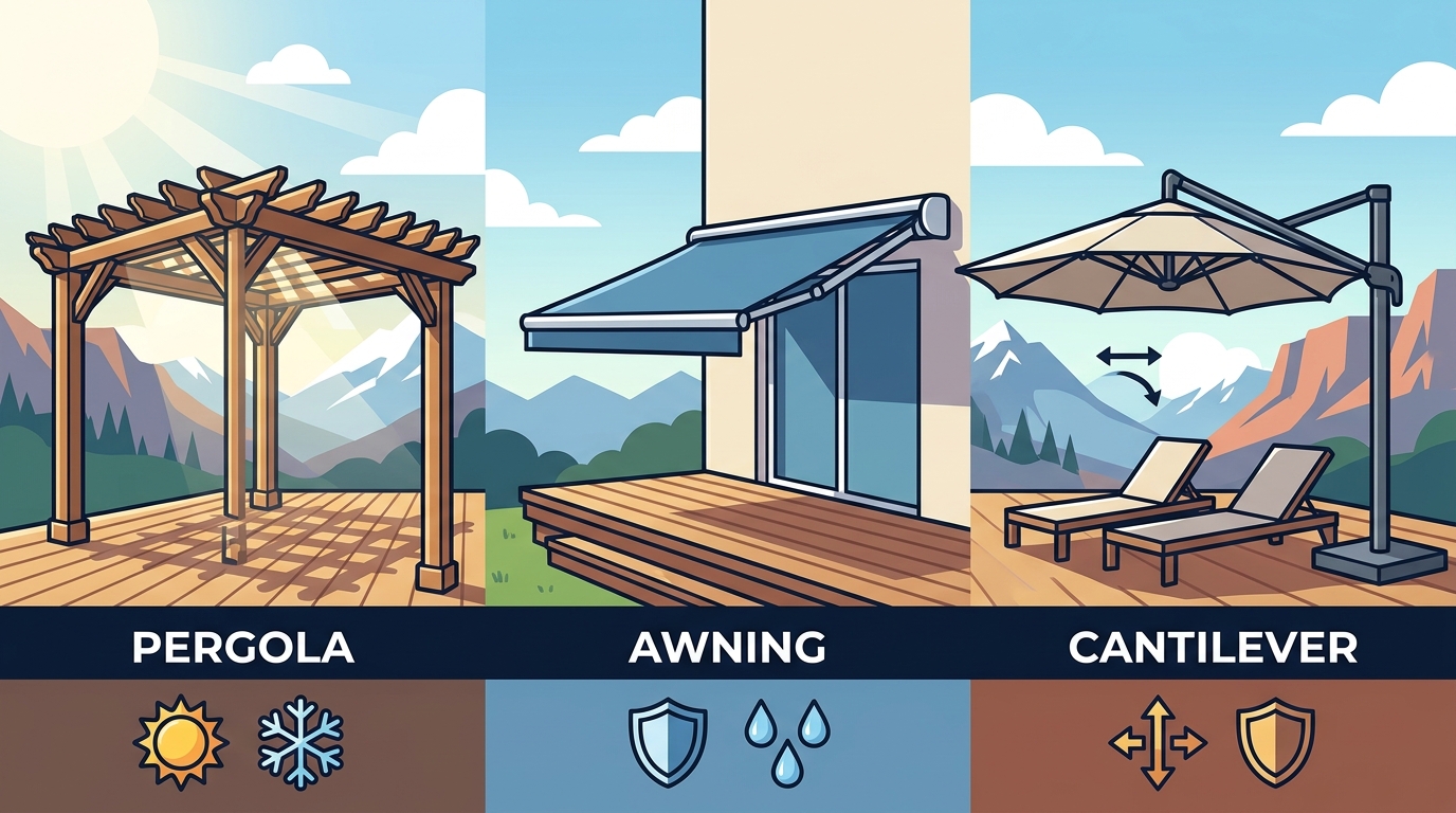 Pergola vs Awning vs Cantilever: Best Deck Cover for Utah