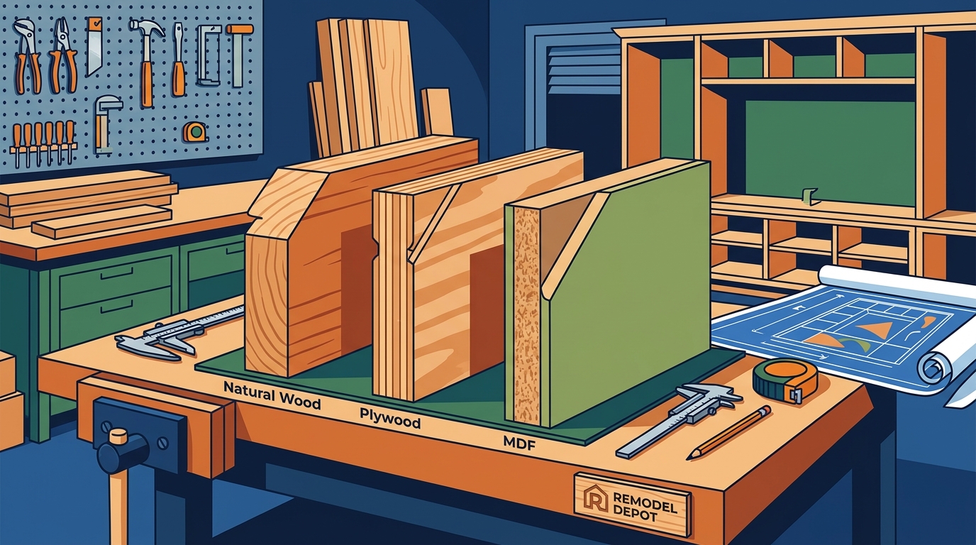 Best Materials for Built-Ins: Wood, MDF & Plywood Guide