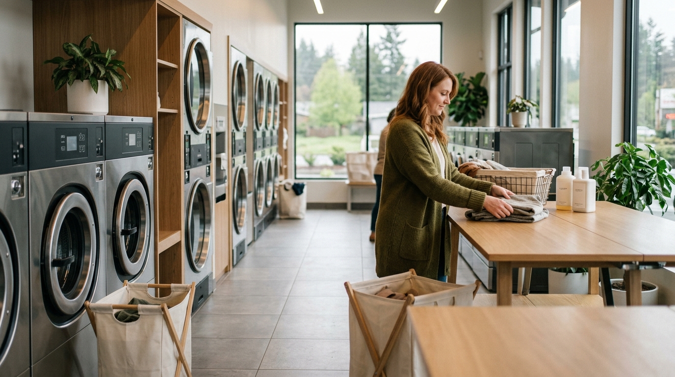 Modern Laundromat Near Seattle: Self-Service Washers & Dryers