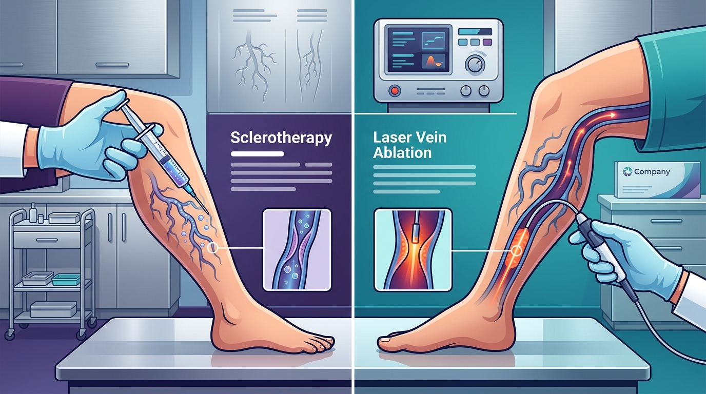 Sclerotherapy vs Laser Vein Ablation: Key Differences Explained