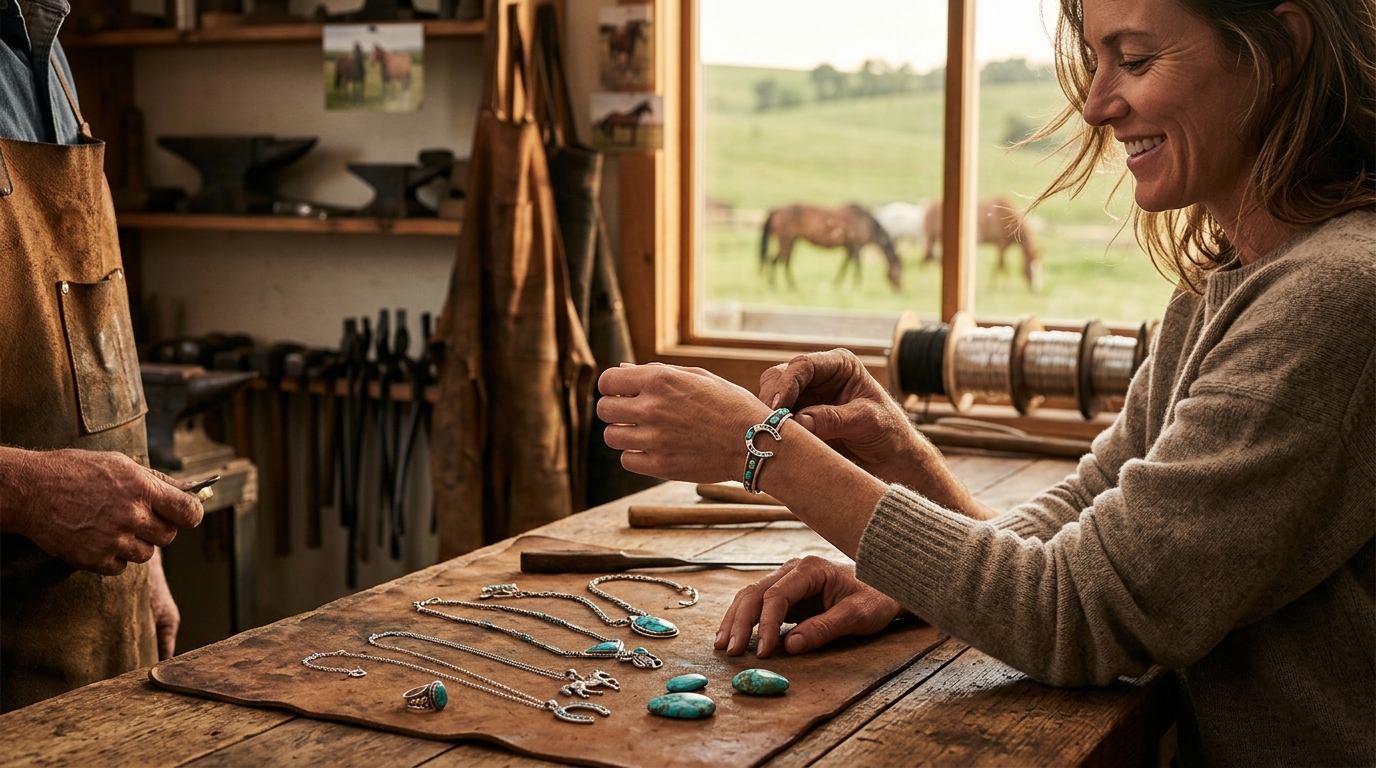 Best Handmade Sterling Silver Equestrian Jewelry with Turquoise