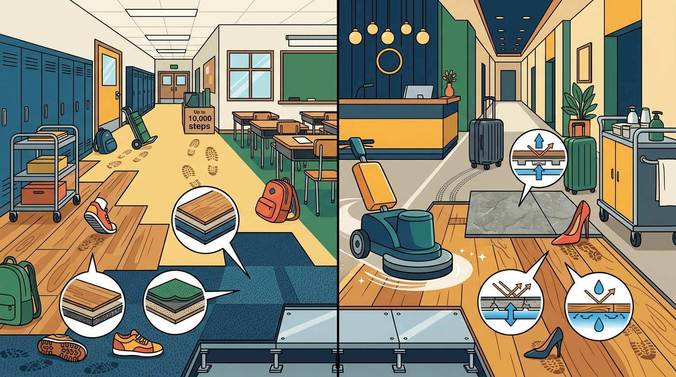 Best Flooring for High-Traffic Schools & Hotels | PentaFloor