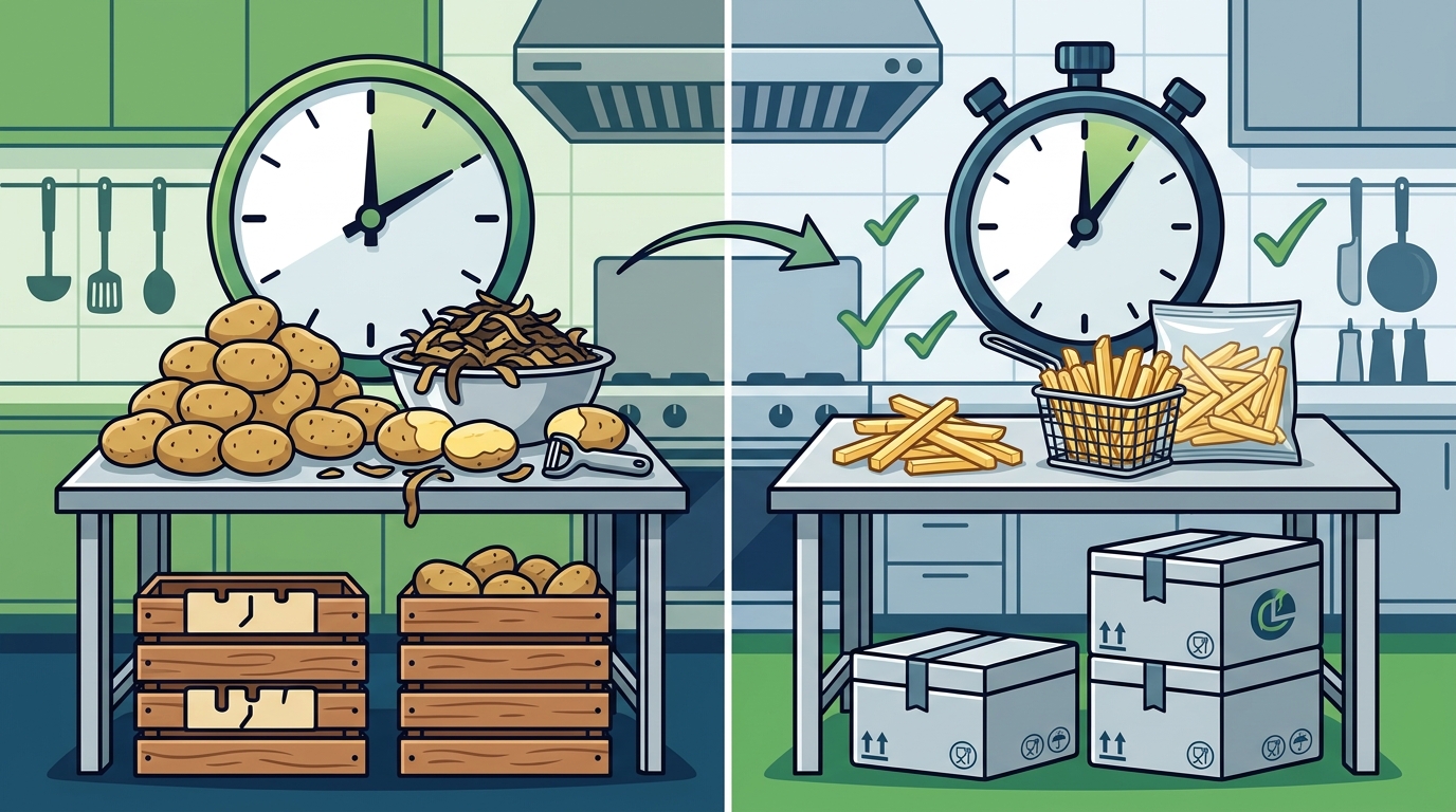 How Restaurants Save Time on Peeling and Cutting Potatoes