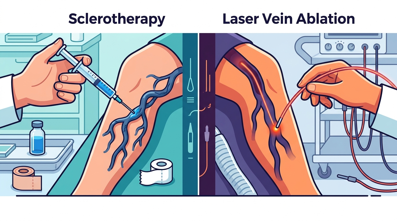Sclerotherapy vs. Laser Vein Ablation: Which Treatment is Right?