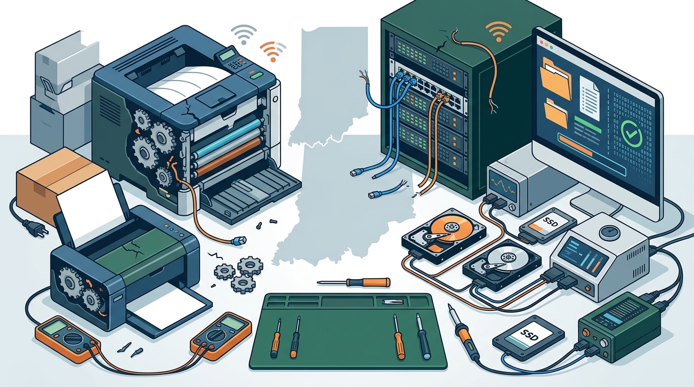Printer Setup, Network Troubleshooting & Data Recovery in IN