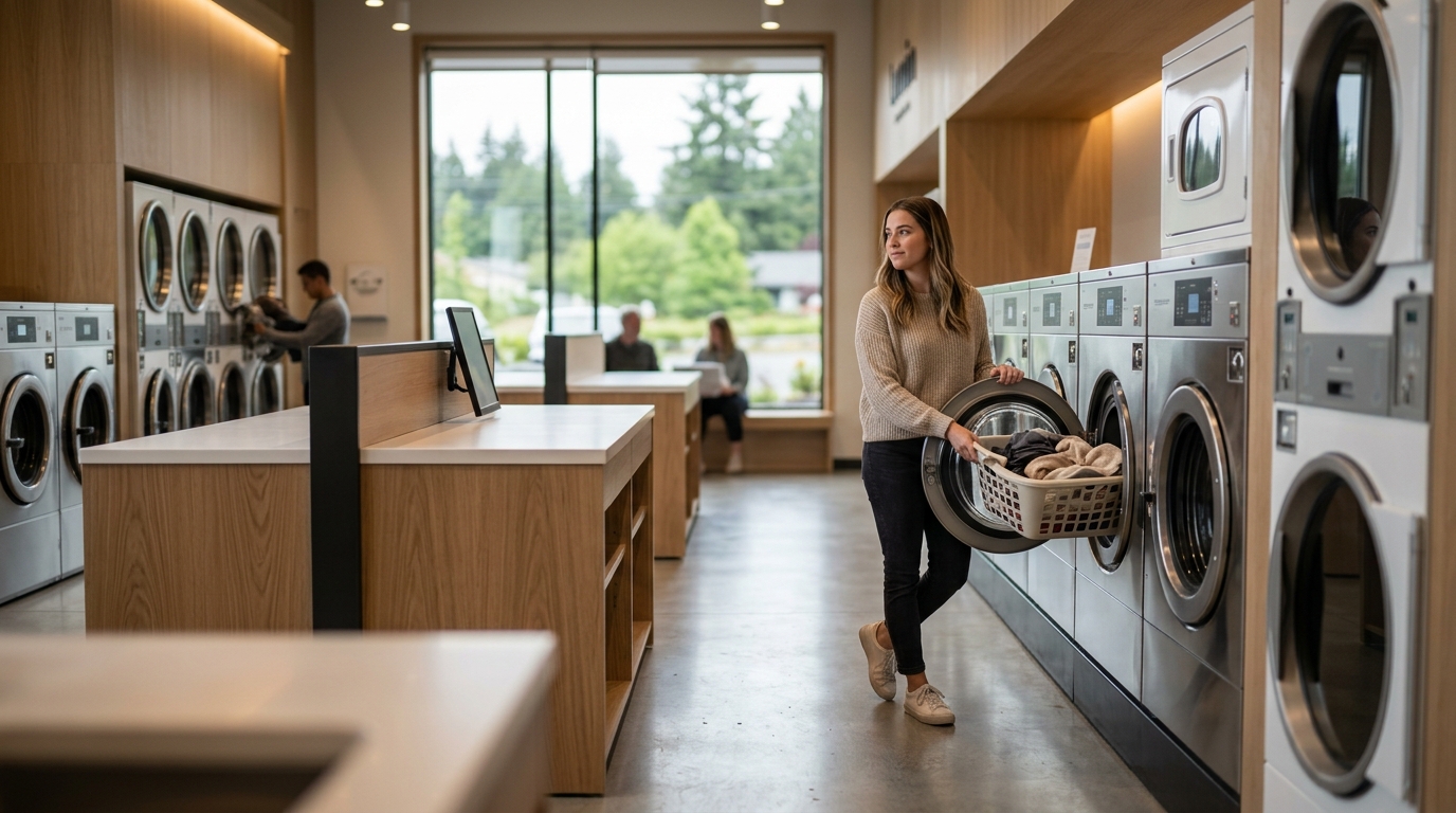 Modern Laundromat Near Seattle: Self-Service Washers & Dryers