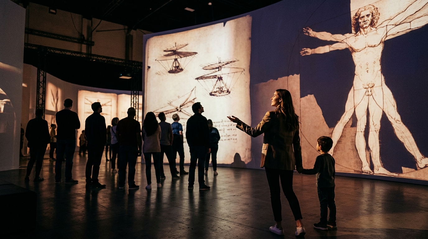 Who Produces Touring Leonardo da Vinci Exhibitions for Museums?