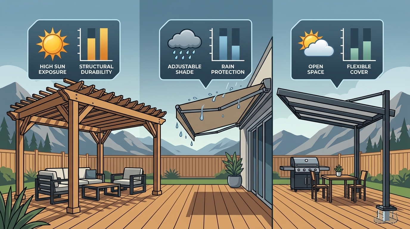 Pergola vs Awning vs Cantilever: Best Deck Cover for Utah
