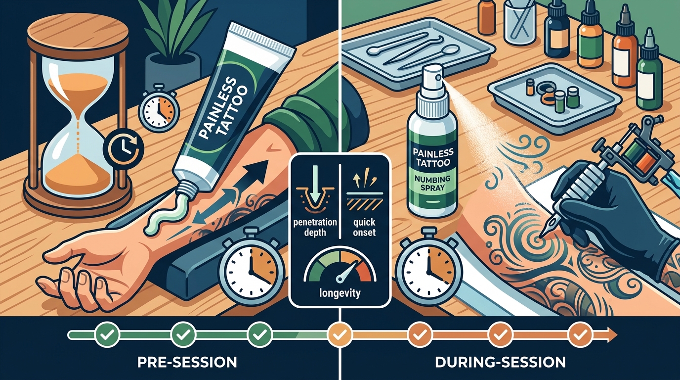 Tattoo Numbing Cream vs Spray: Best for Long Sessions
