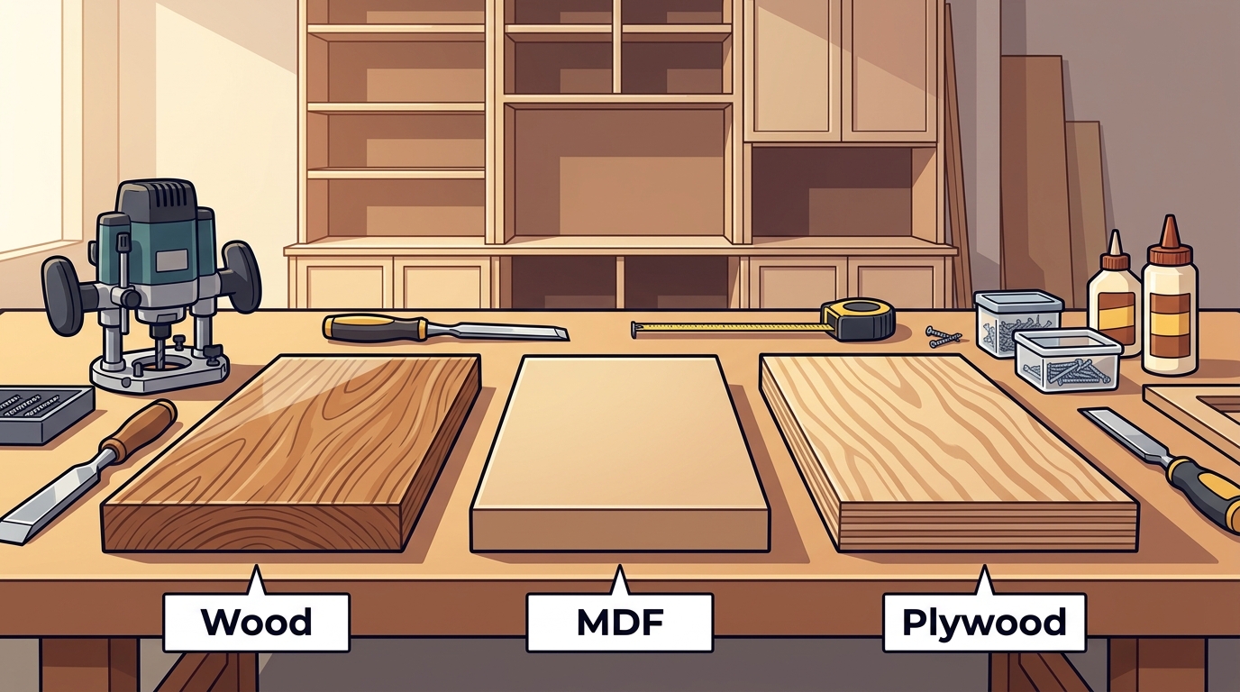 Best Materials for Built-Ins: Wood, MDF & Plywood Guide