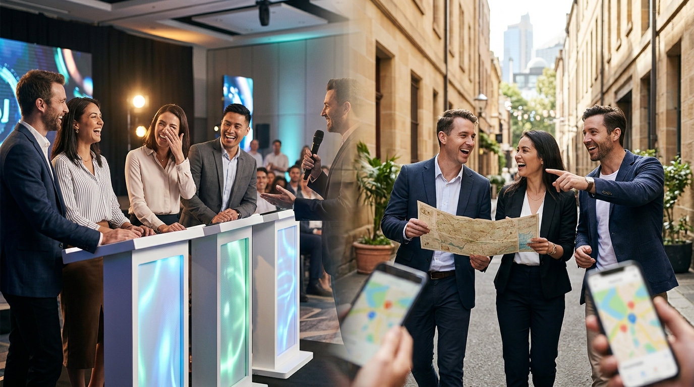 Corporate Game Shows vs. Outdoor City Scavenger Hunts for Team