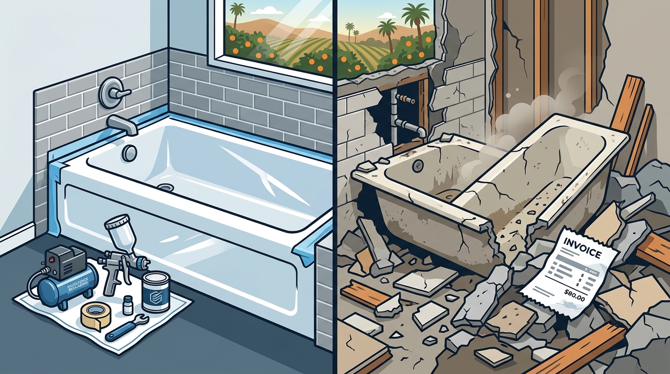 Save 70% on Tub Reglazing in Corona CA vs Replacement