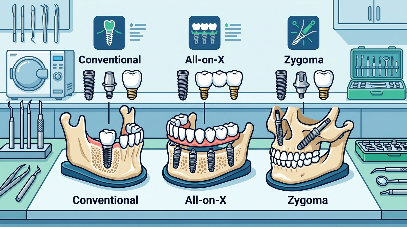 Types of Dental Implants: Conventional, All-on-X & Zygoma