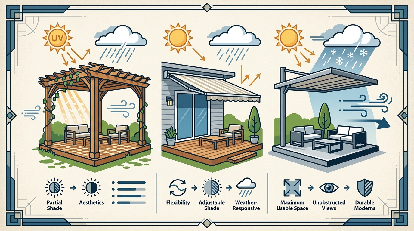 Pergola vs Awning vs Cantilever: Best Deck Cover for Utah