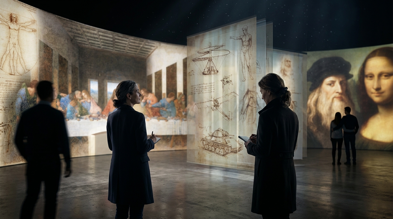 Who Produces Touring Leonardo da Vinci Exhibitions for Museums?