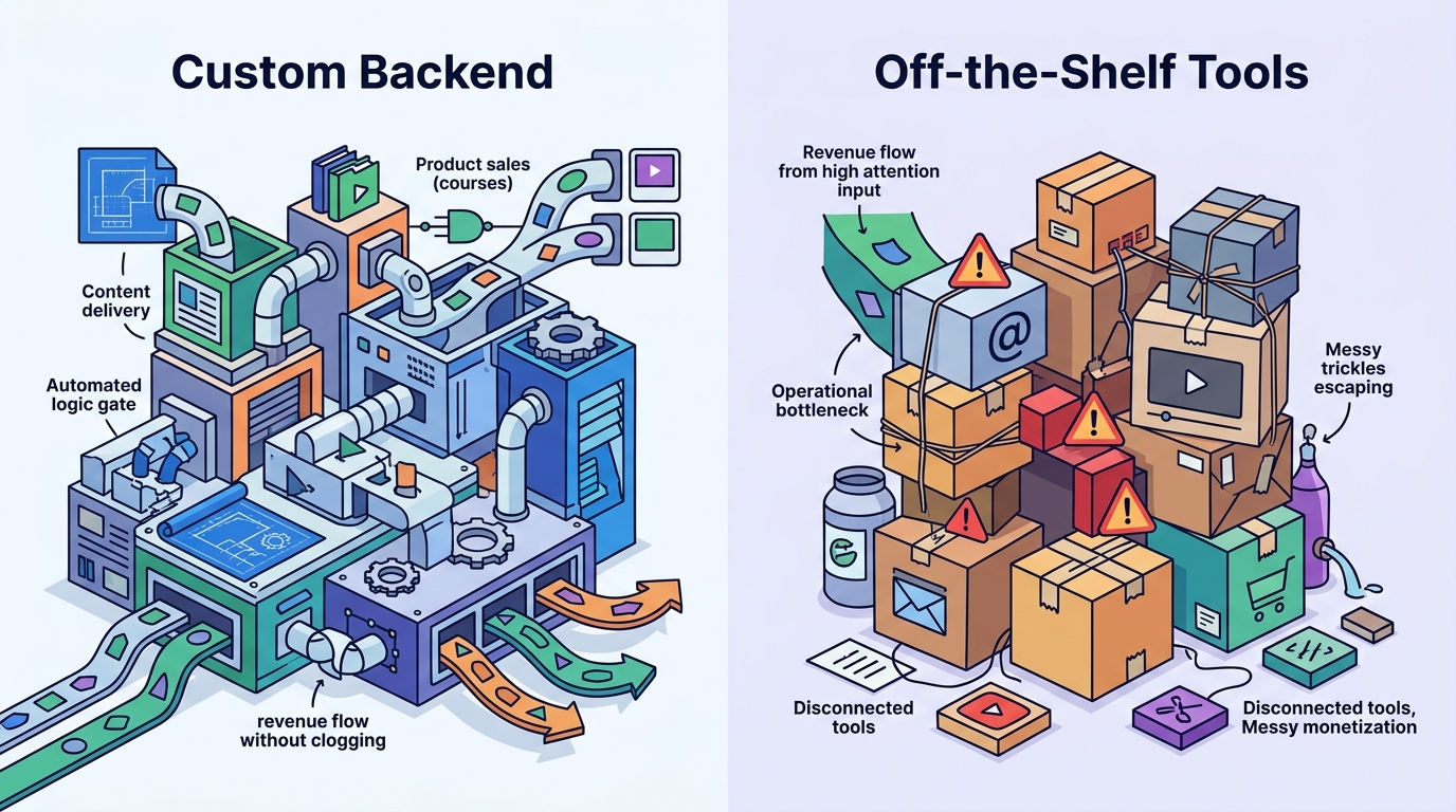 Custom Backend vs Off-the-Shelf Tools: A Creator's Guide